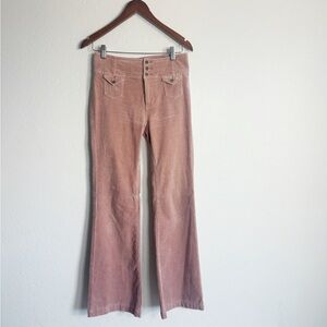 Pilcro & Letterpress for Anthropologie Pink Corduroy Flare Pants